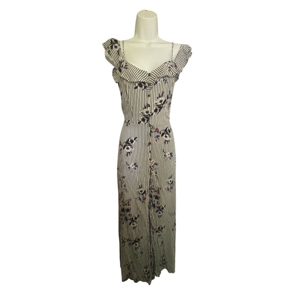Maurice’s Maxi Striped Floral Summer Dress Women’s Small
